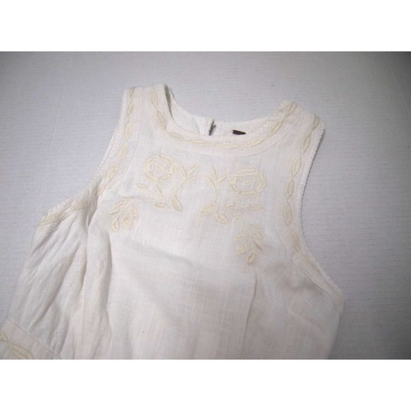 Free People Womens Womens Dress 0 White Birds of A Feather Embroidered Fit Flare - Picture 5 of 8